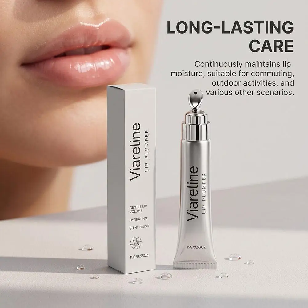 Hyaluronic Acid Lip Plumper Gloss Lip Serum Hydrating Nourishing Lips Clear Light Texture Refreshing Non-sticky Lip Treatment