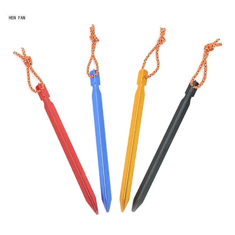 

10Pcs Outdoor Stake Camping Anchors Peg Aluminiums Alloys Tent Stake Heavy Duty Beach Tent Peg Canopys Stake M89D