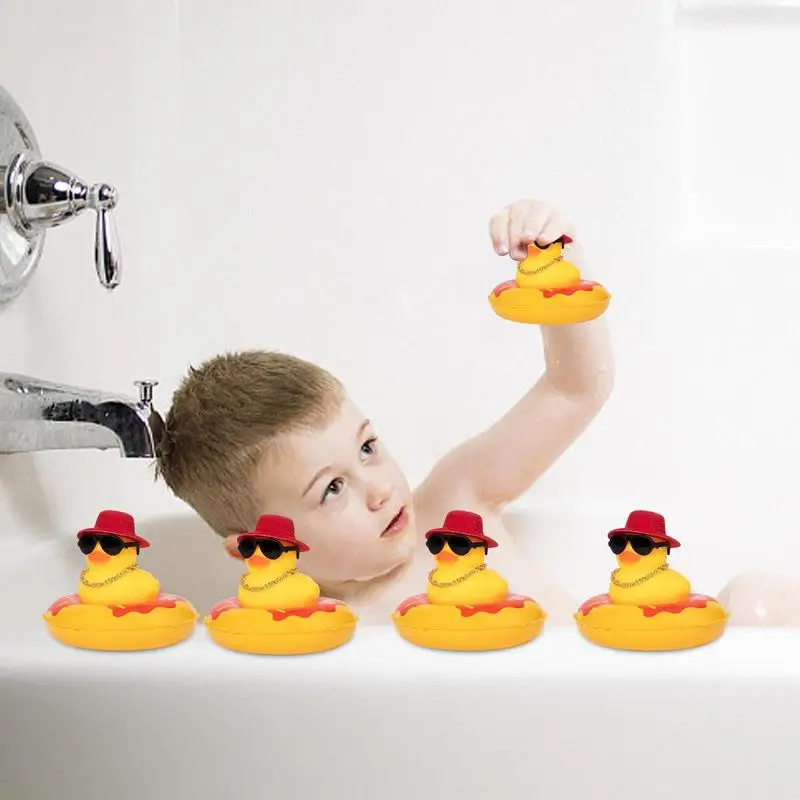 Fahrrad zubehör Fahrrad Glocke Ente Gummi niedlichen Ente Goldkette Spielzeug coole Brille Ente Motorrad Reiten Auto Armaturen brett Dekor