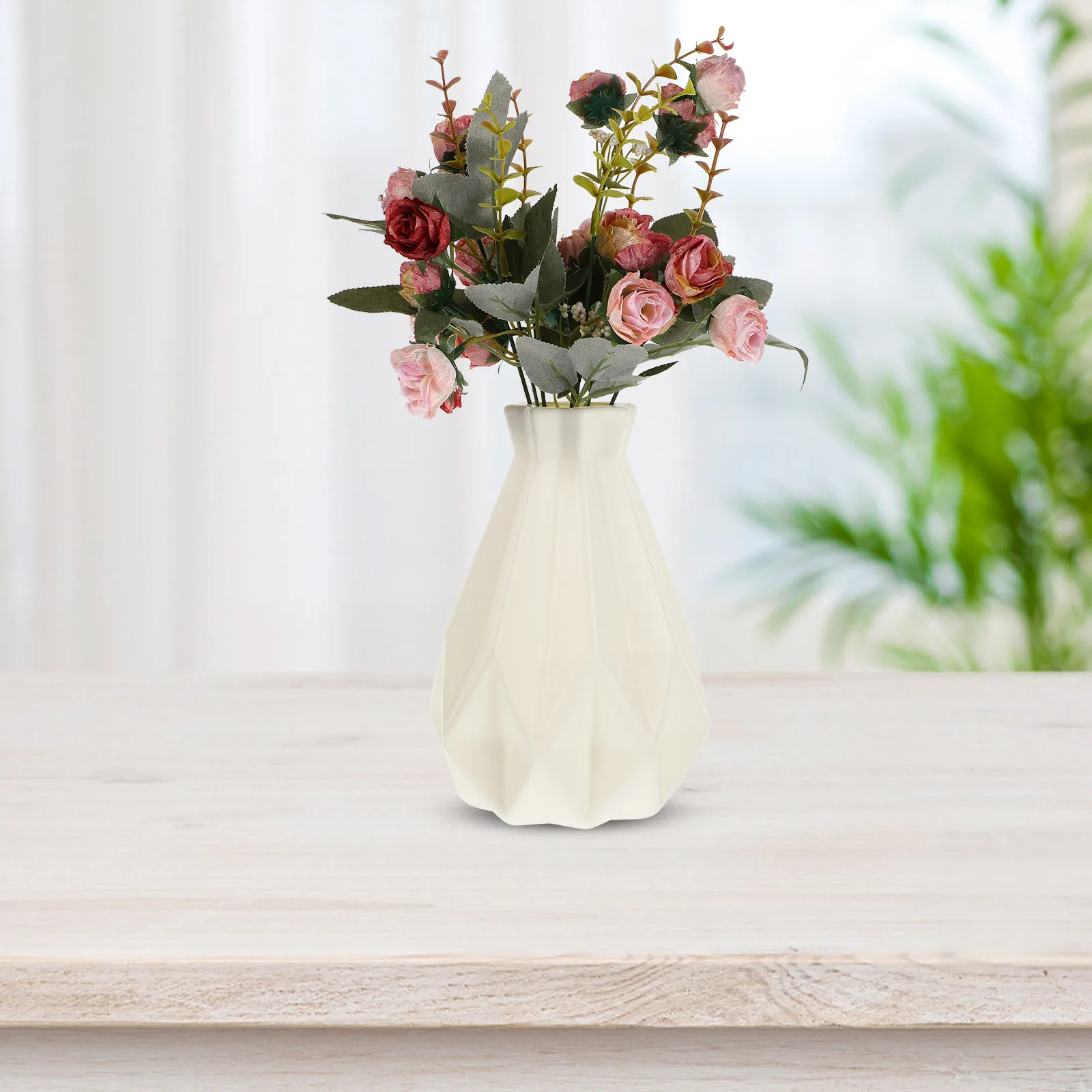 

1Pcs Imitation Ceramic Flower Arrangement Vase Nordic Style Home Office Decoration Modern Art Flower Planter Art Vase