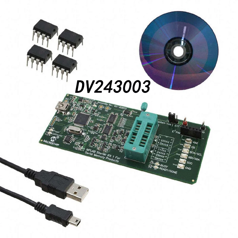 Avada Tech DV243003 Starter Kit, MPLAB, Serial Storage Product Board, Serial EEPROM Sampling Pack, USB Interconnect