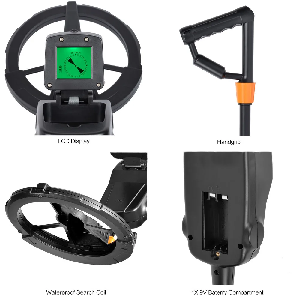 MD-1008A Underground Metal Detector High Sensitivity Gold Treasure Hunter with Sound & Light Alarm for Outdoor Treasure Hunting