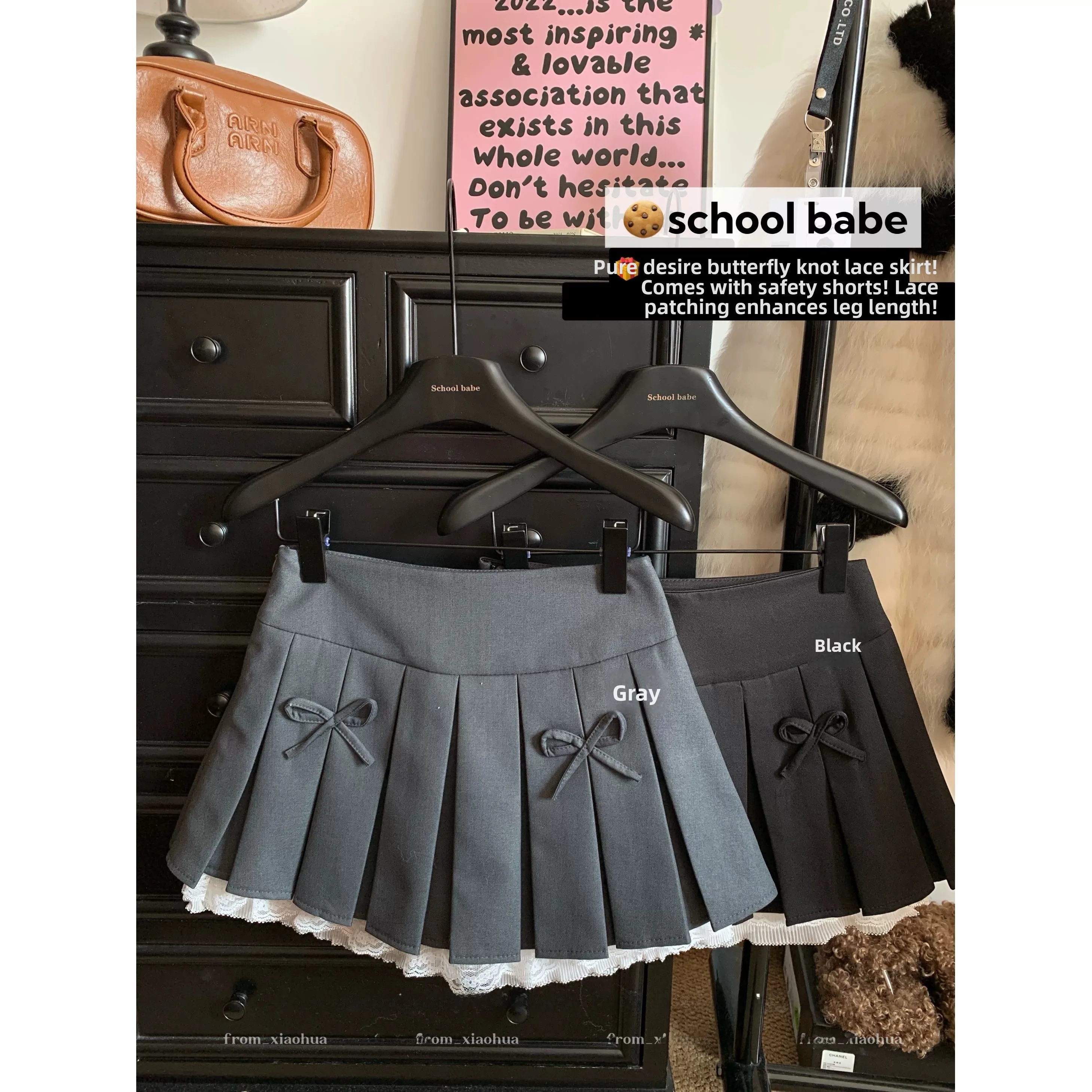 

Slimming High Waist Lace Knot Pleated Skirt Women's Summer New Style Half Body Skirt Anti-Light A-Line Short Skirt