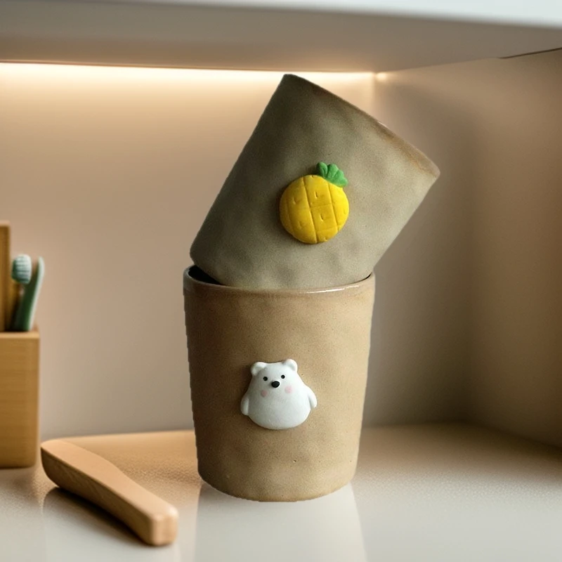 

Керамическая кружка с милым мультяшным рисунком, кофейная чашка с ручкой в стиле Ins для студентов, пары, высокоэстетичная чашка для завтрака