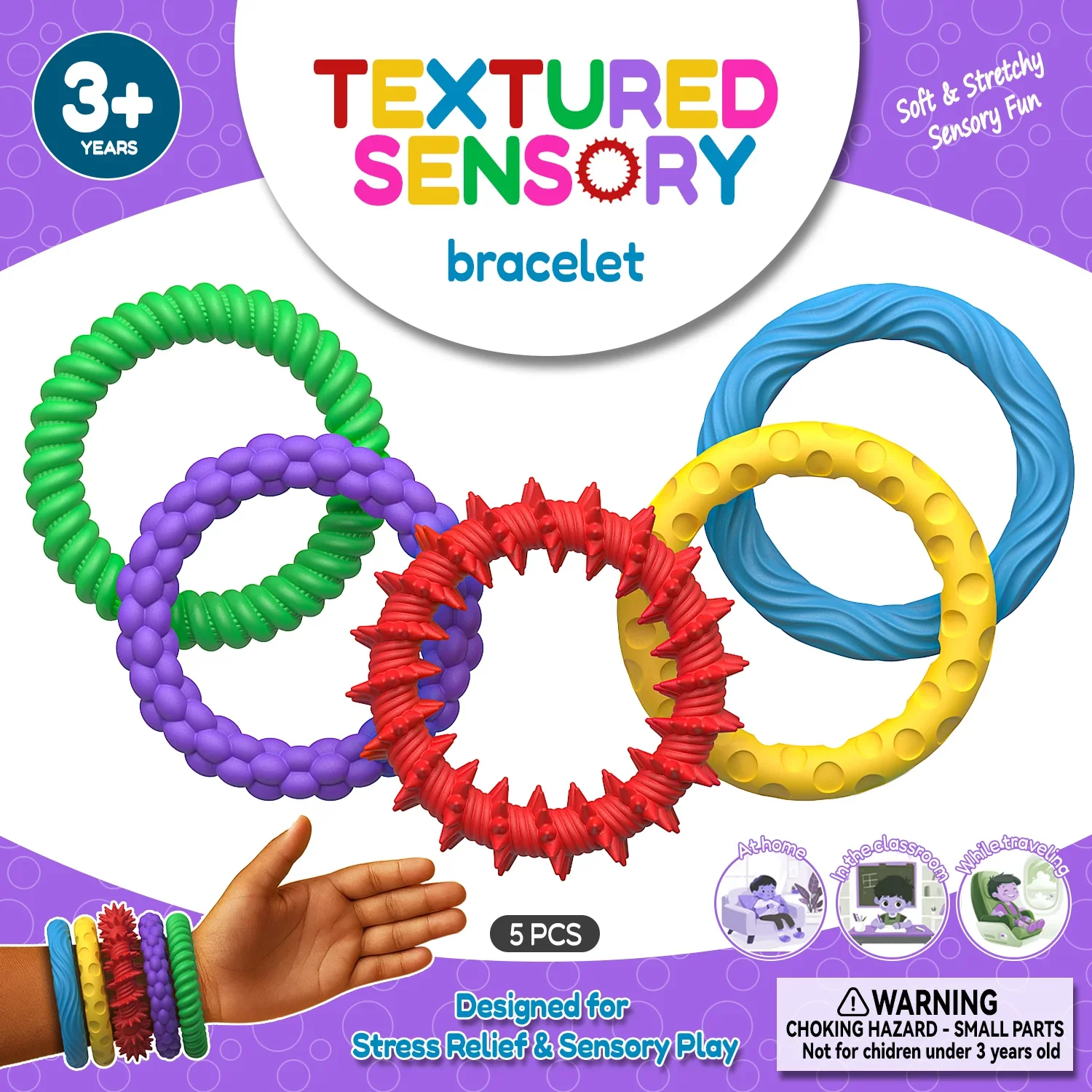 Sensory Bracelet EDC Fidgeting Antistress Anxiety Fidget Ring Anti Stress Relief Toy for Autism ADHD Toys