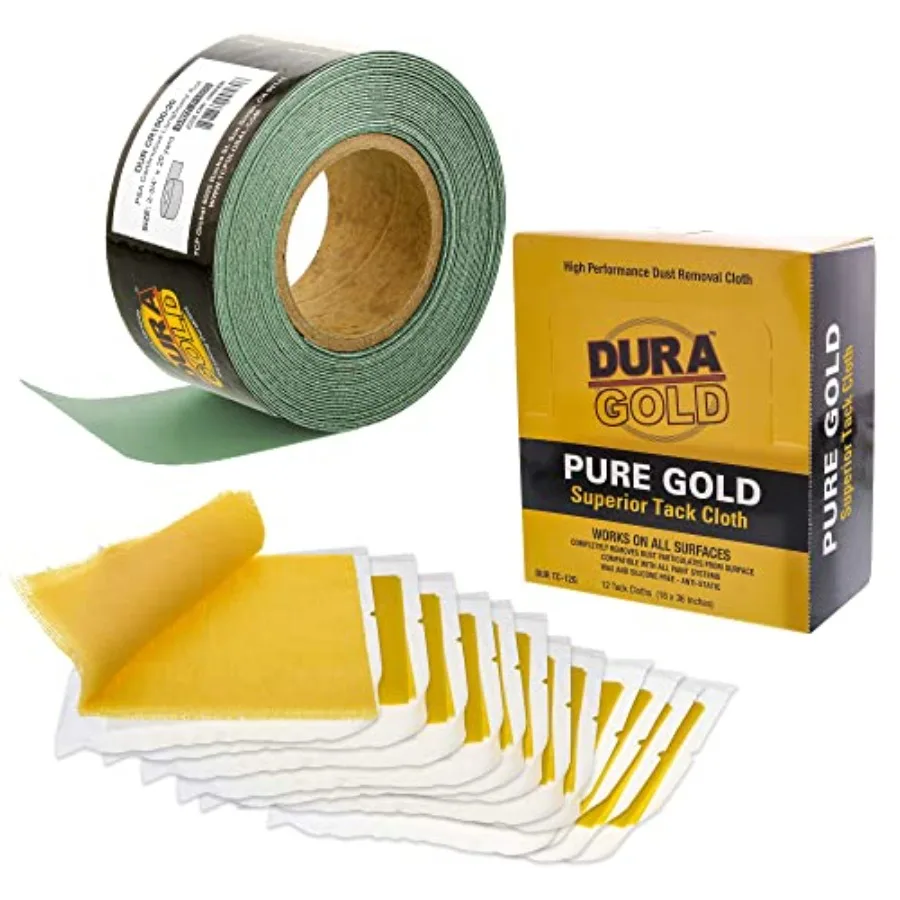 

Premium 1500 Grit Green Film PSA Longboard Sandpaper 20 Yard Long Continuous Roll and - Pure Gold Superior Tack Cloths - Tack R