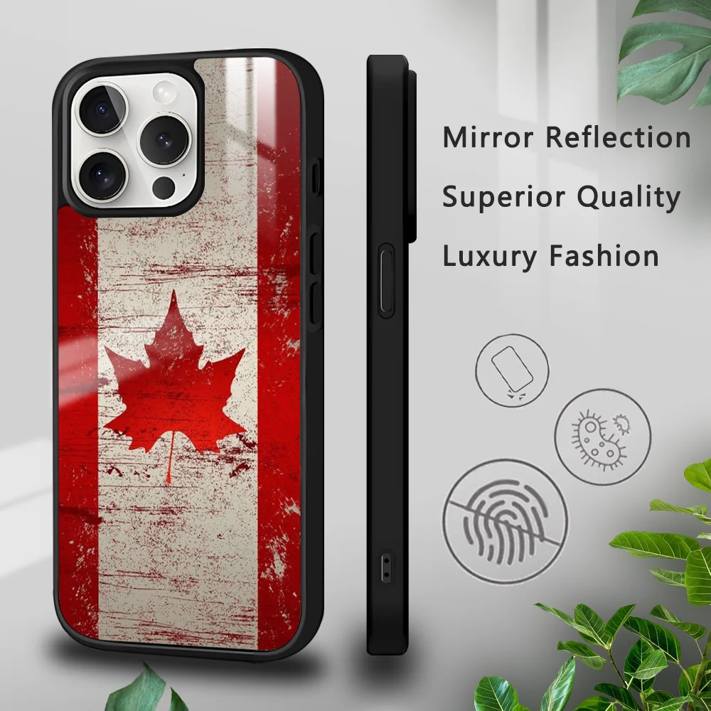 Canada Canadian Flag Phone Case For iPhone 16 15 14 13 12 11 Pro Xs Max Mini Plus Celulares Hard Funda