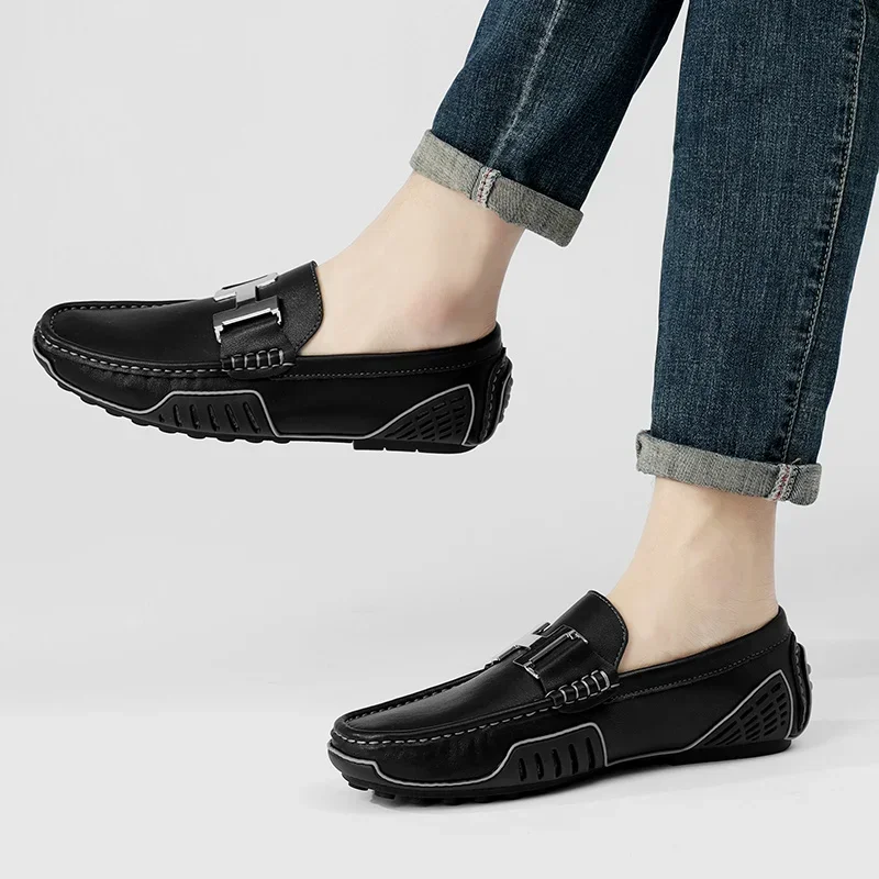 Dou dou Schuhe neue atmungsaktive trend ige lässige Lederschuhe britisch ein Schritt Fahrkomfort große Herren schuhe Trend