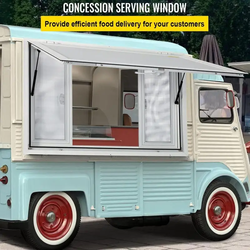 Concession Window Aluminum Alloy Concession Window with Lock 4 Horizontal Sliding Window Included Serving Stand for Campgrounds