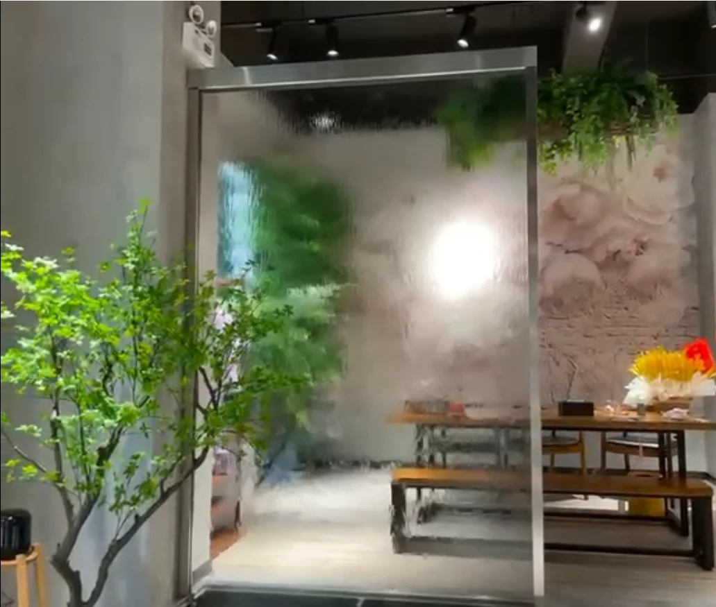 

Modern Light Water Curtain Wall Screen Indoor Feng Shui Landscape Partition Office Hotel Lobby Decoration