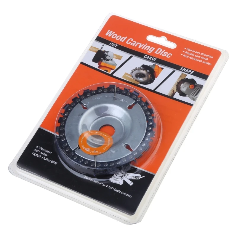 Angle Grinder Carving Disc Wood Carving Disc Cutter Woodworking Tool 22/14 Teeth Chain Plate Practical Power Tools