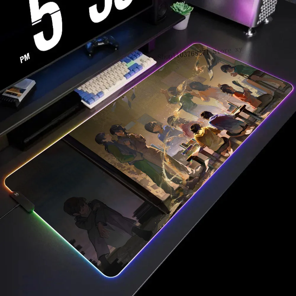 

Look Back Kyomoto Movie Mousepad XXL RGB Gaming Mouse Pads HD Black Gamer Accessories Large LED