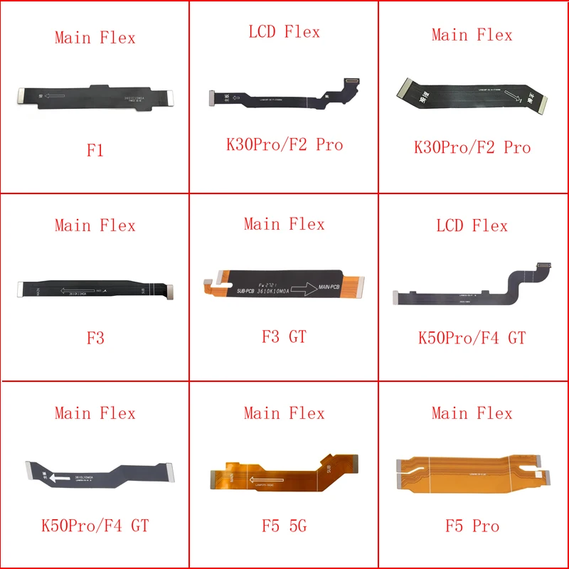 1pcs Main Motherboard Connector Flex For Xiaomi Poco F1 F2 F3 F4 GT F5 Pro 5G Redmi K30 K40 K50 Pro LCD Display Flex Cable Parts