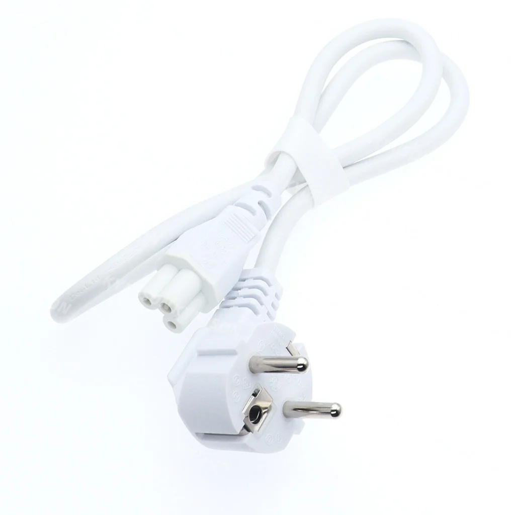 EU Europea Power Cord Schuko CEE 2 prong to IEC C5 Cloverleaf Power Supply Lead Cable for Notebook Laptop AC Adapters 0.7M