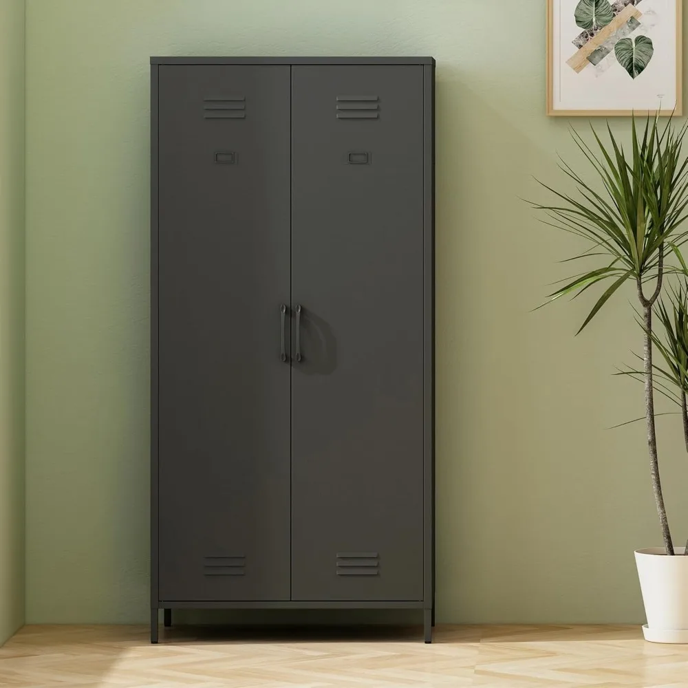 

Wardrobe Closet with Doors and Shelves,66.5" Tall Freestanding Wardrobe Cabinet for Hanging Clothes, Large Closet