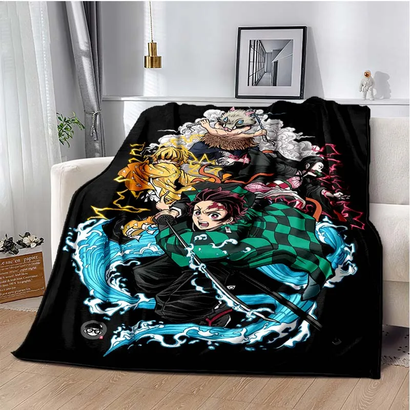 Cartoon AMINE-D-Demon S-Slayer Super Soft Throw Blanket,Warm Cozy Blanket for Bed,Sofa,Bedroom,Living Room,Travel,Camping,Hiking