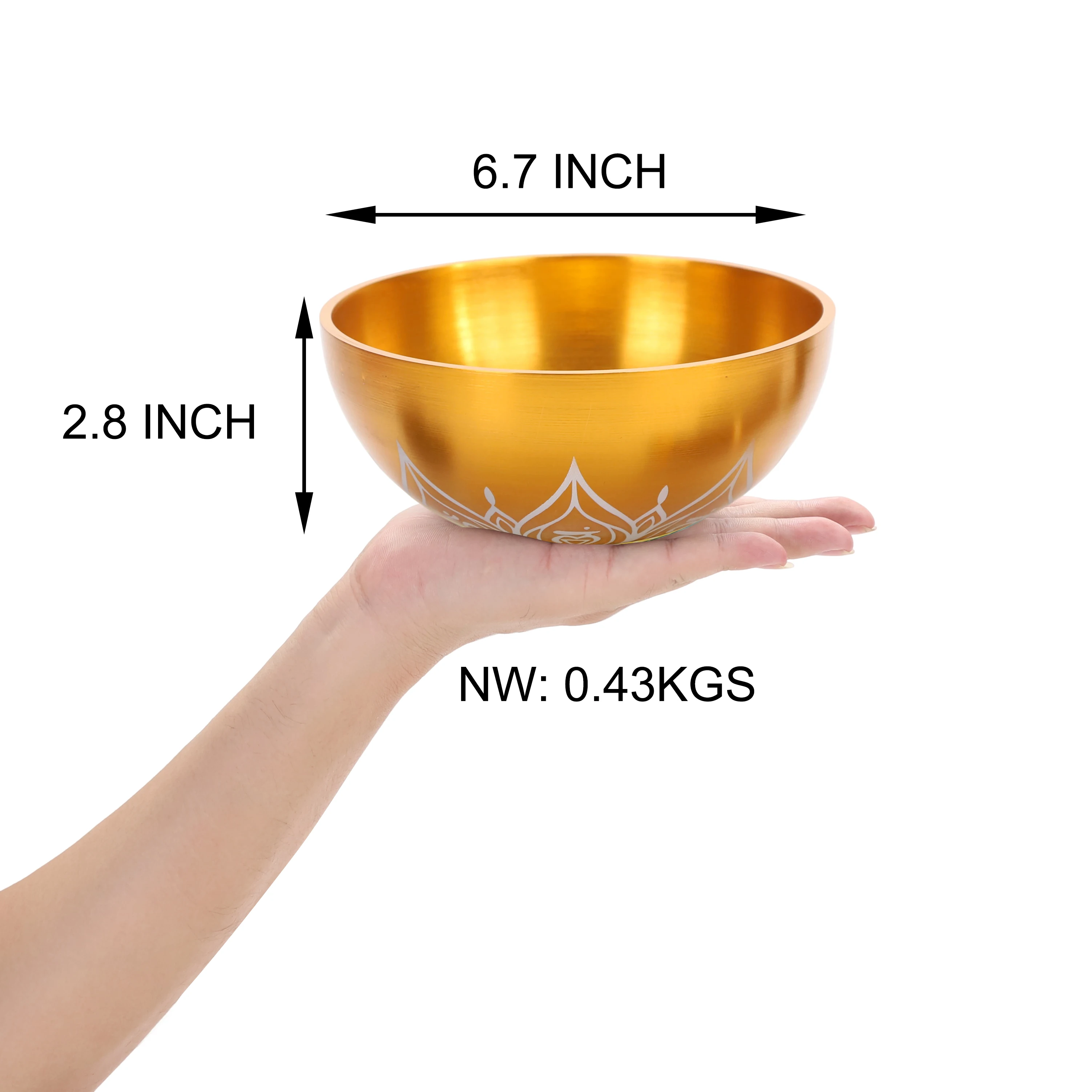 Music Bowls Tuned 576 HZ D5 Note 6.7 Inch Of Schumann Frequency Therapy For Sound Healing Bath Ideal For Yoga