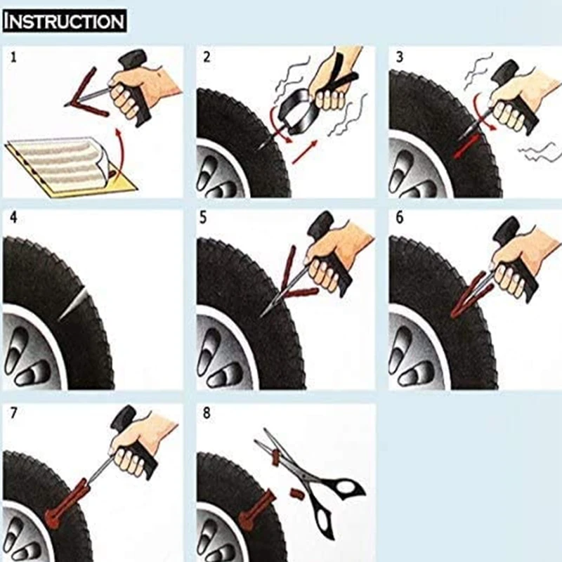 Tapón de neumático de coche, tiras de sellado, 10 piezas, herramientas de reparación de pinchazos