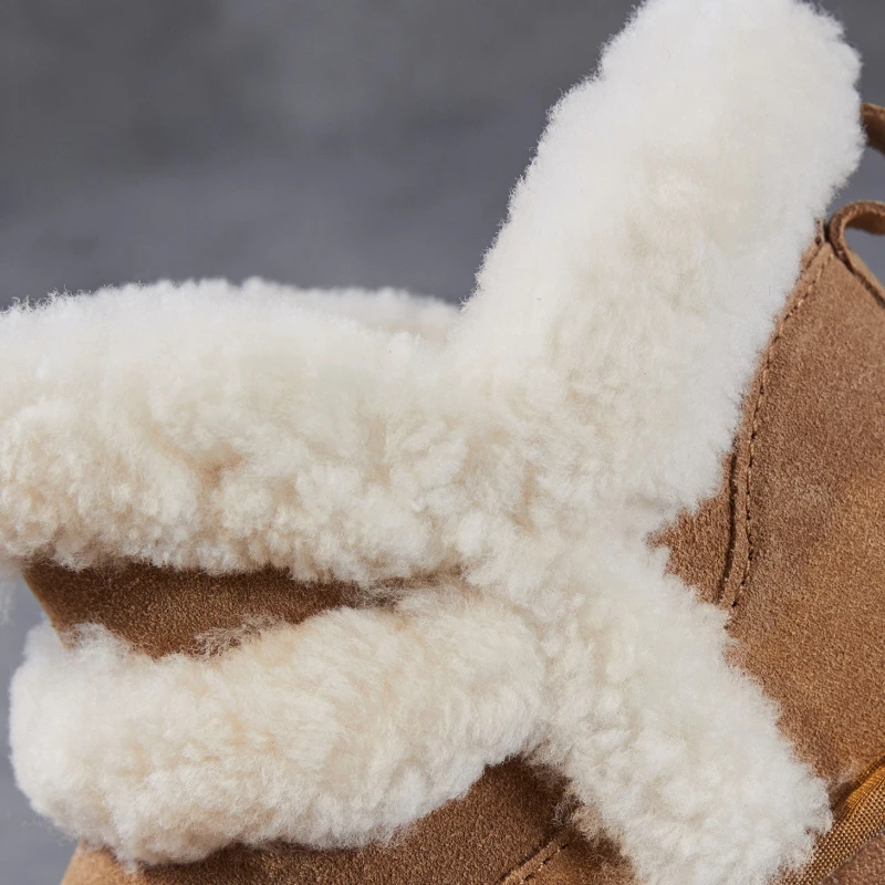 حذاء نسائي للكاحل، حذاء قصير، حذاء شتوي ببطانة سميكة وعزل، أنيق ومتعدد الاستخدامات، حذاء شتوي بنعل سميك #1