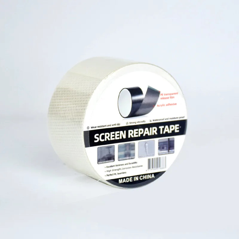 

Белая лента для ремонта оконных экранов, комплект 5 см x 2 м для окон или дверей, прочный клейкий патч для ремонта стекловолоконной сетки