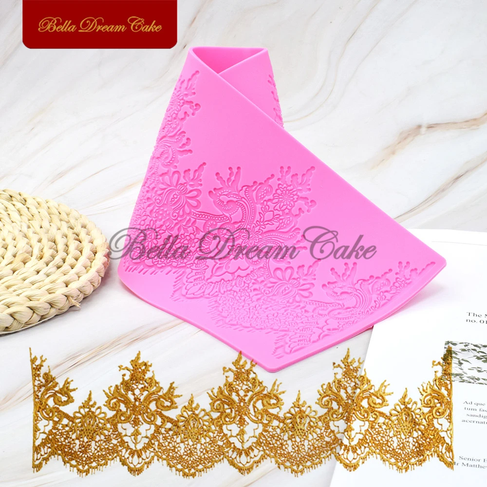 Euporean Pattern Sugar Lace Mat Chocolate Fondant Mold Buttercream Silicone Pad Wedding Cake Decorating Tools Baking Accessories