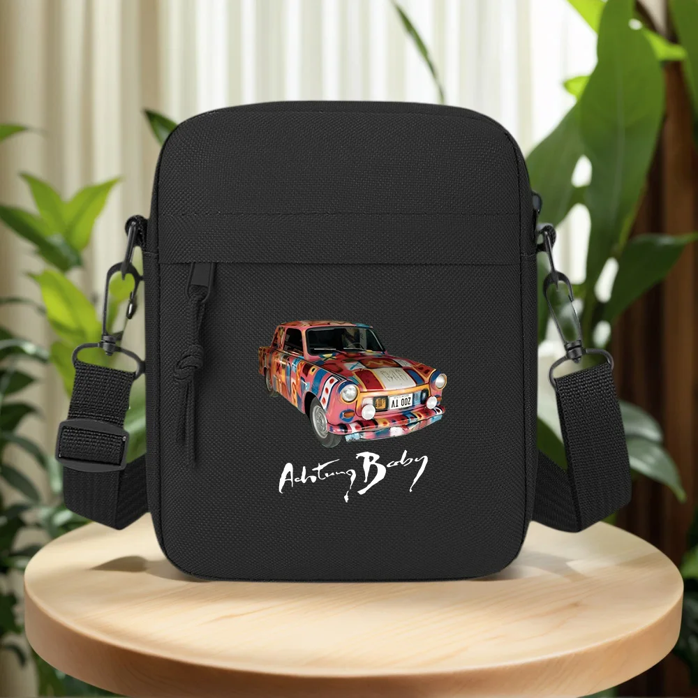 Colorful car painted stripes,spots,shapes Men Crossbody Bag Single Shoulder Women Cartoon Anime Film Printing Design Unisex