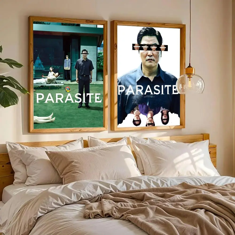 Korean Movies P-Parasite Poster Wall Art Wall Stickers Home Living Room Bedroom Bar Office Decor Prints Personalized Gift