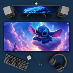 Cute anime couple Stitch Mousepad HD Printing Computer Gamers Locking Edge Non-slip Mouse Pad XXL90x40cm Keyboard PC Desk Pad