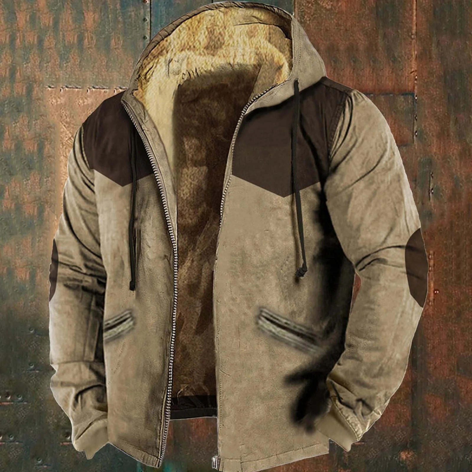 Abrigo Behemoth, ropa de moda para hombres, chaquetas con bandera americana, abrigos de Chaqueta de algodón con manga de parche a juego de Color