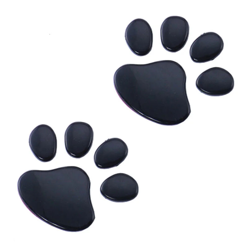 1 Pair 3D Cat & Panda Footprints Decals Dog Paw Car Stickers Bear Foot Print Creative Auto & Motorcycle Accessories
