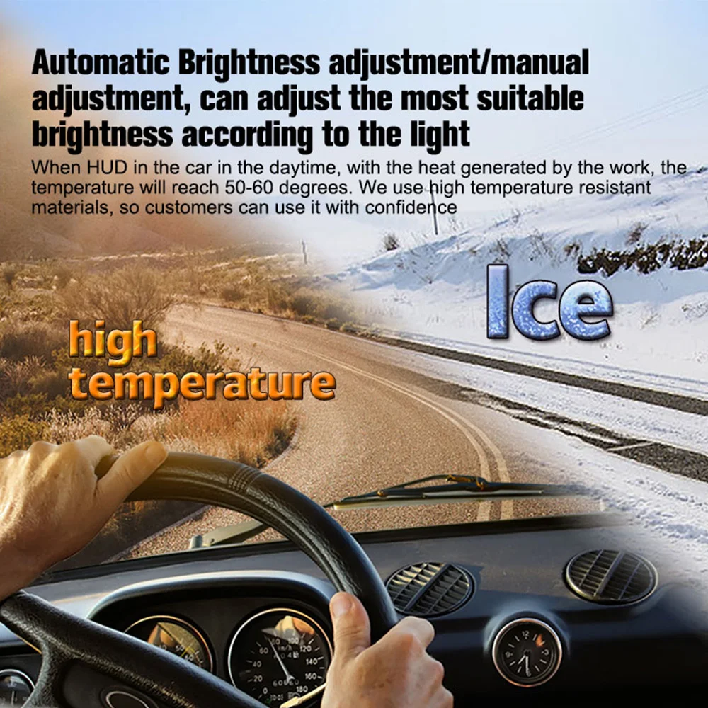 Head Up Display OBD2 Windshield Projetor Car Speedometer Water Temp With Fuel Consumption HUD Overspeed Alarm On Board Computer