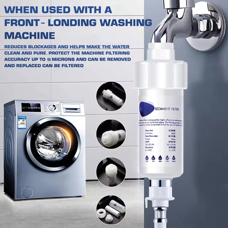 

Water Filter Purifier Shower Washing Machine Filter Under Sink Water Filtration System Tap Water Pre-chlorine Removal Filter