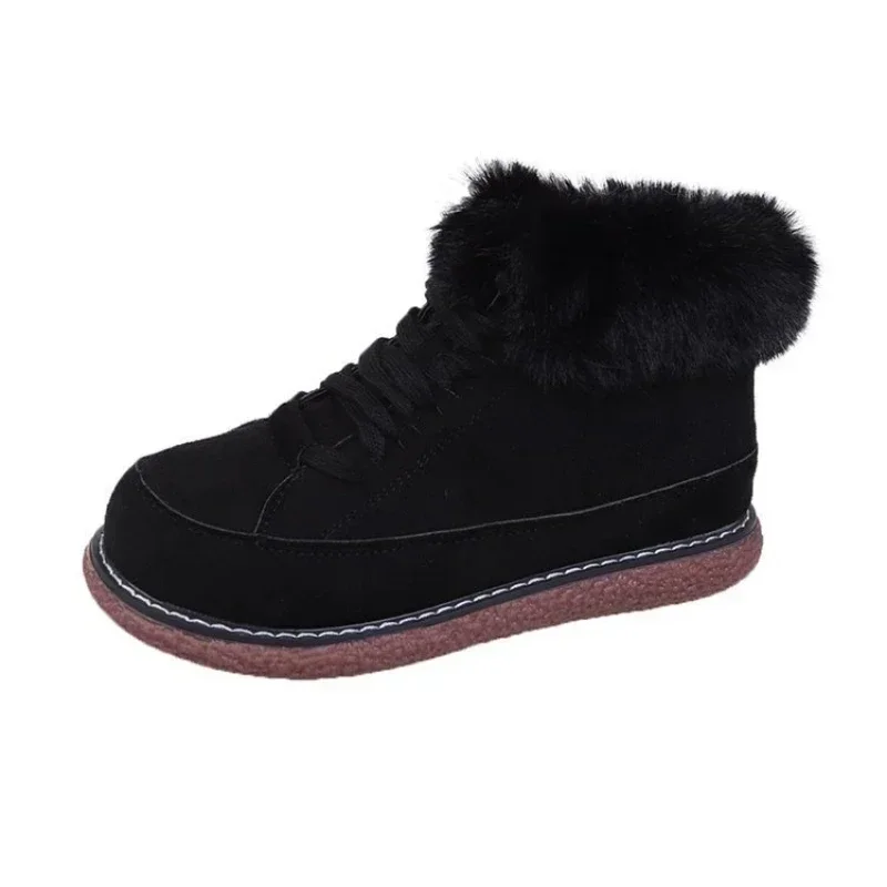 Snow Boots Women Lace Up Warm Ankle Boots Ladies Winter Fur Shoes Platform Casual Comfortable Short Boots Botas De Mujer image 5