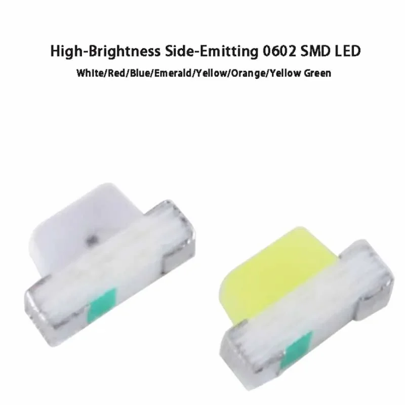 

50 Pcs Diode Side Light 0602 SMD LED White Red Blue Emerald Green Yellow Orange Highlight Light