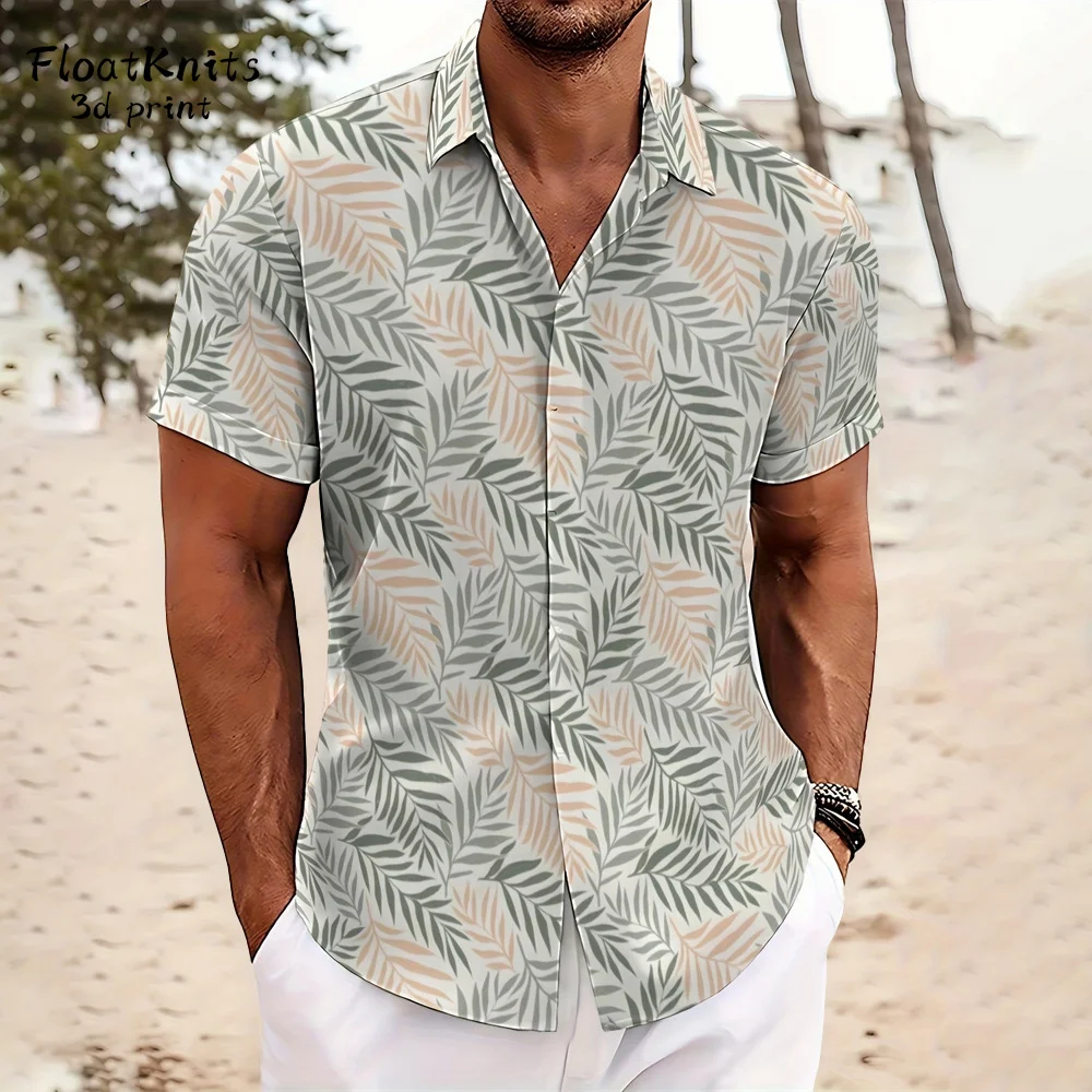 

Hawaiian Floral Shirts Beach Summer Button Shirt Men's Beach Vacation Breathable Short Sleeved Shirtfashionable Cool Lapel Shirt