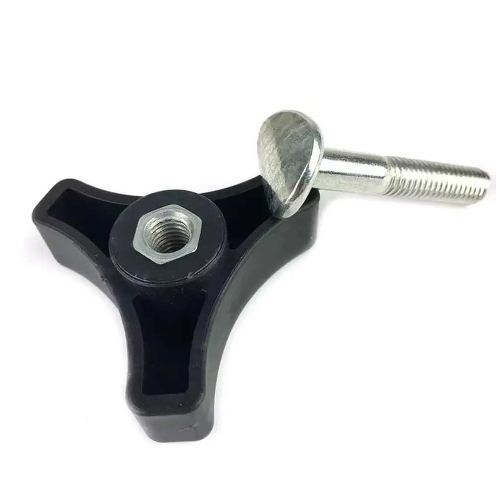 2Pcs Plastic and Metal Lawn Mower Handle Knob Metal Bolt Silver Nut Black Bolt Triangle Handle Nut Bolt Set Plastic Nut