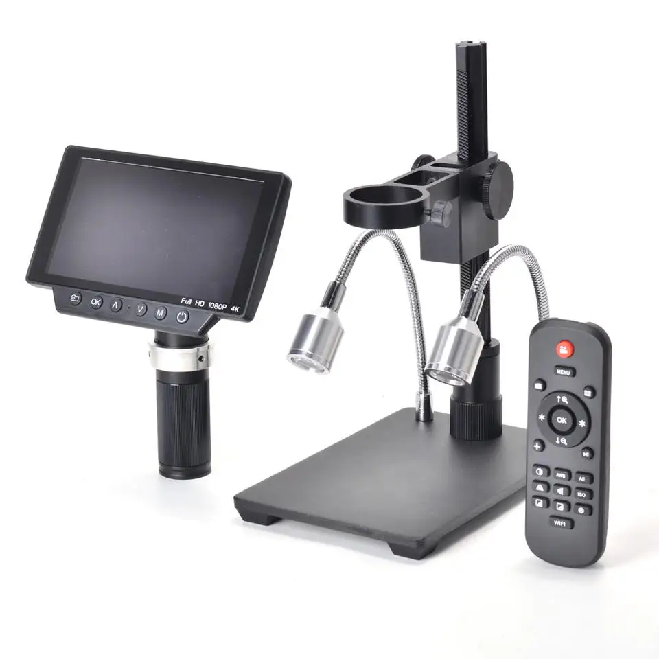16MP 230X 4K 1080P 60FPS عالية الوضوح USB TF بطاقة إخراج كاميرا مجهر صناعية عالية الوضوح مع شاشة 5.0 بوصة