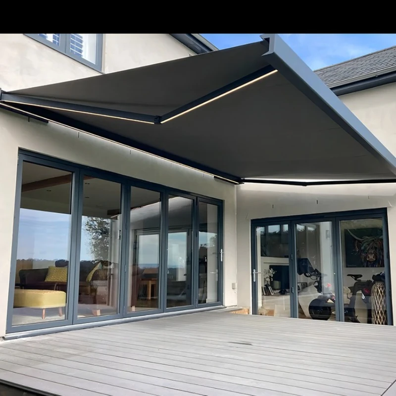 

Heavy Duty Aluminum Retractable Awning Outdoor Awning Full Box Electric Awning
