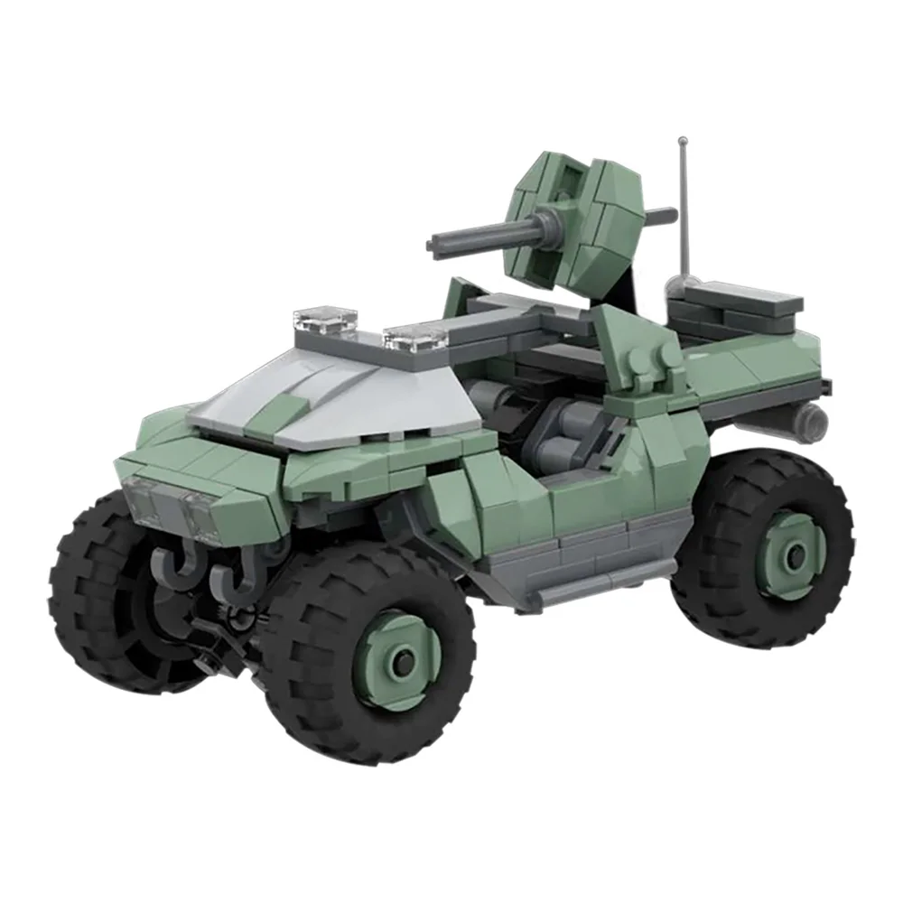

Строительные блоки M12 Warthog MOC, военная машина Halo с Chaingun, модель «сделай сам» Space War для научно-фантастических болельщиков