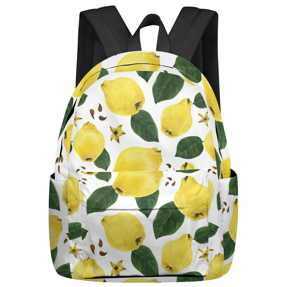 

Fruit Yellow Pear Green Leaf Feminina Backpacks Teenagers Student School Bags Laptop Backpack Men Women Female Travel Mochila