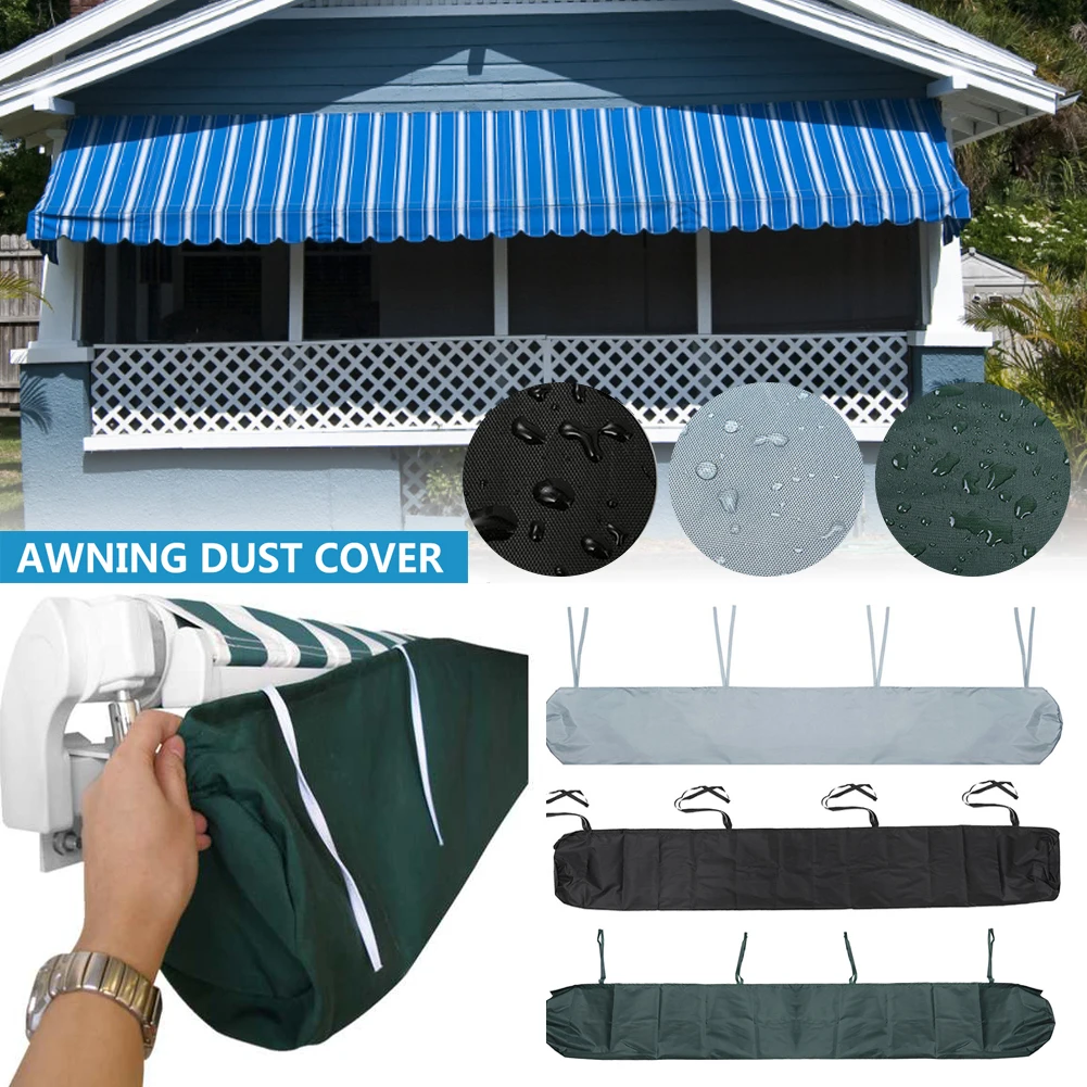 7 Sizes Patio Awning Protector Cover Patio Garden Rain Shed Storage Bag Rain Cover Retractable Roller Shutter Awning Dust Cover