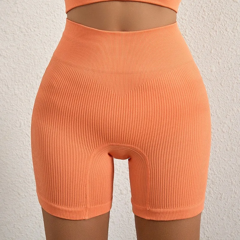 High Waist Biker Shorts for Women Butt Lifting Tummy Control Seamless Workout Yoga Shorts M / L