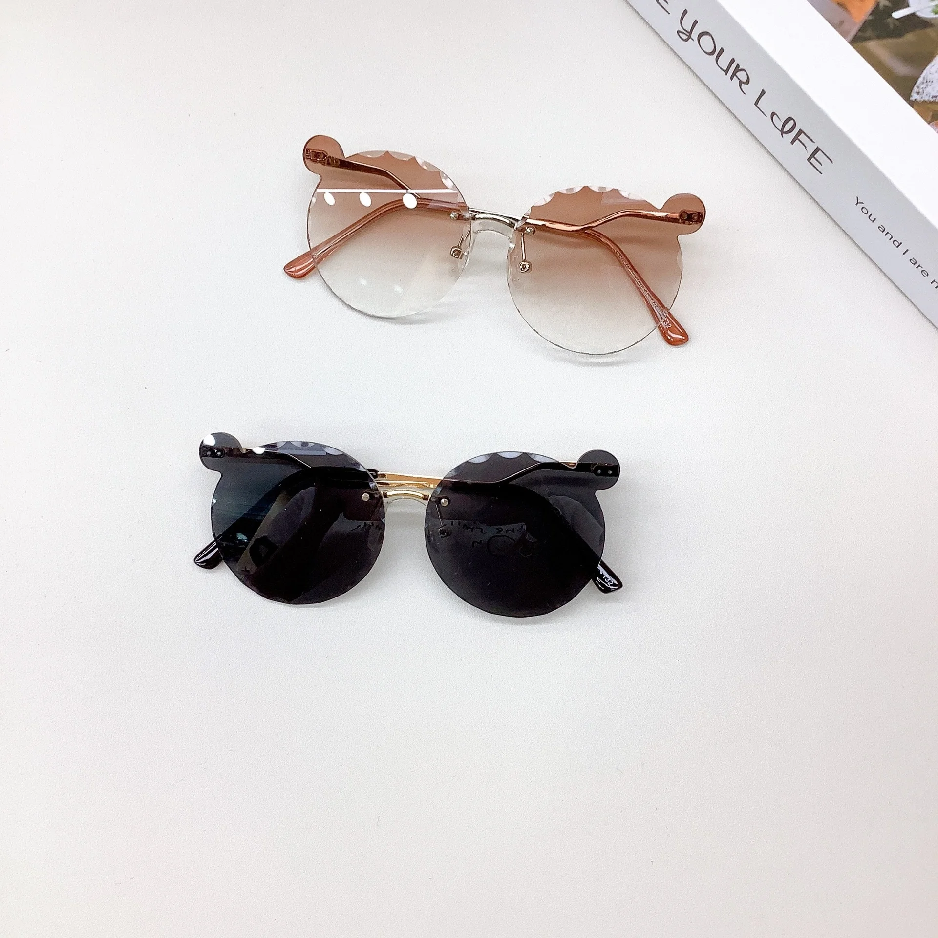 New Fashion Children's Sunglasses Cute Ear Recessed Baby Sunglasses Trendy and UV Resistant Sunglasses