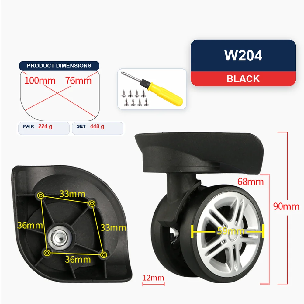 Replacement Luggage Wheel For Minrong Durable Wear Resistant Silent Smooth Rolling Caster Repair Part