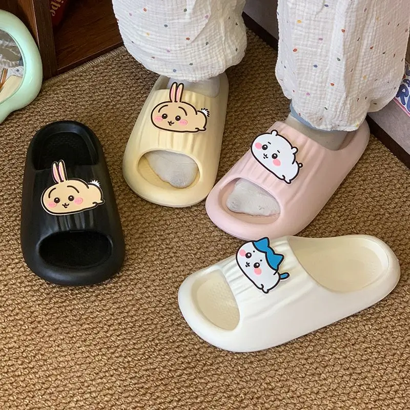 

New Kawaii Chiikawa Slippers Women's Summer Outdoor Wear Home Non-slip Indoor Platform Slippers Daily Necessities