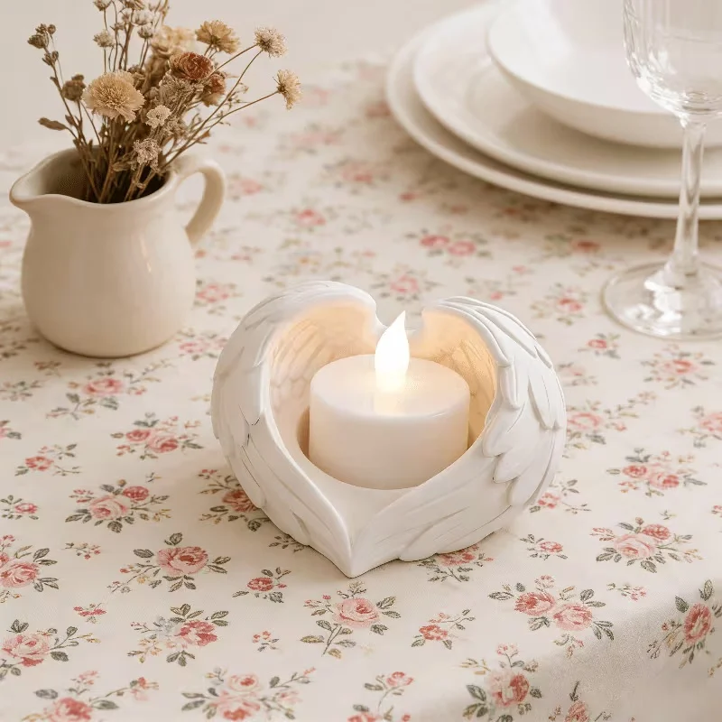 Angel Wings Candle Stand - for Tea Lights & Imitation Candles, Ideal Home Decor & Tabletop Display, Creative Gift Choice
