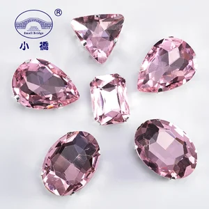 Glitzer gemischtes Glas Rota für rosa Kleidung Flachzeichen Kristall -Rassemittel mit Garr 50 Einheiten/S048 -Paket 8 Hauptverkaufsbluse Scehoboulas Pink - №7