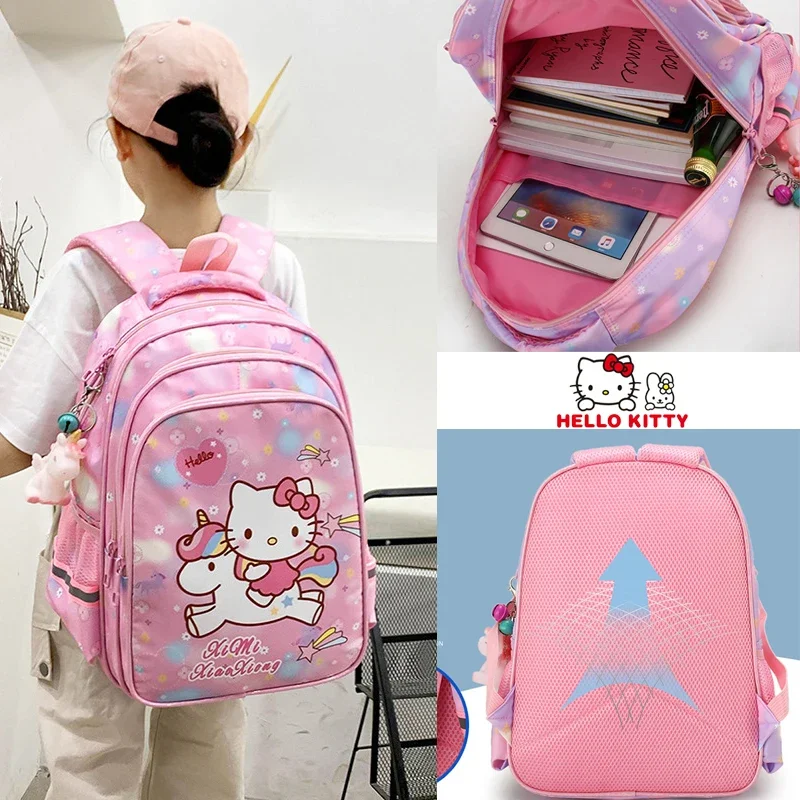 Hello Kitty dla dzieci tornister dla dziecka dziewczyny Kawaii plecak wodoodporna moda przedszkole szkoła torba plecak prezenty dla dzieci