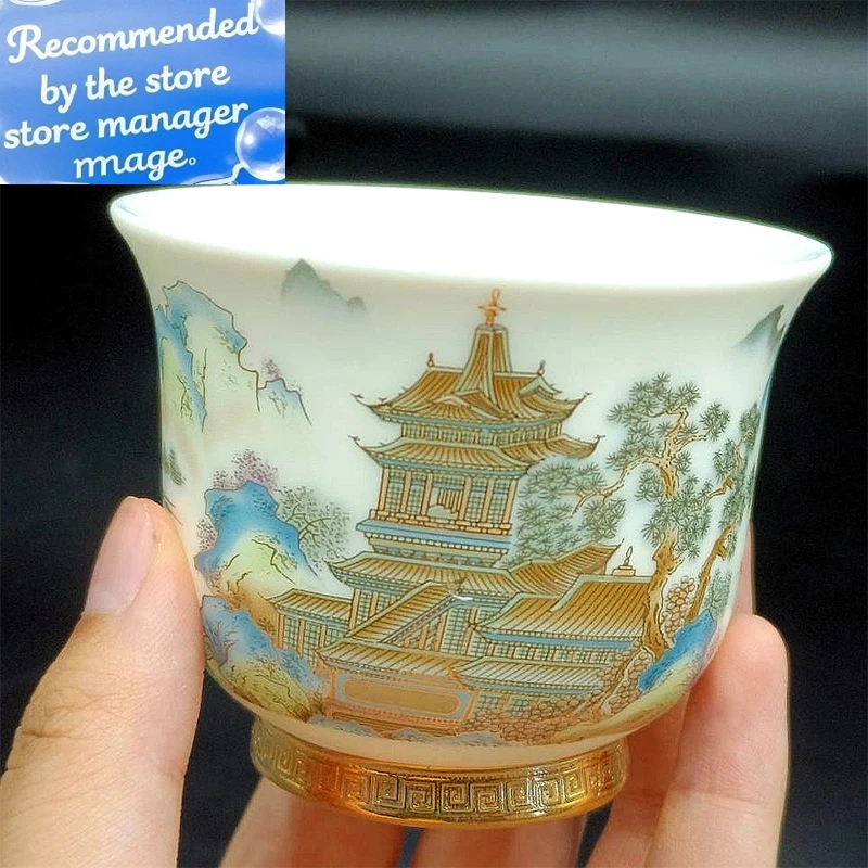 

Красивая китайская фарфоровая чашка Цзиндэчжэнь, необычная керамическая чашка для чая кунг-фу, эстетичная кружка Caneca De Porcelana ручной работы, посуда для чая