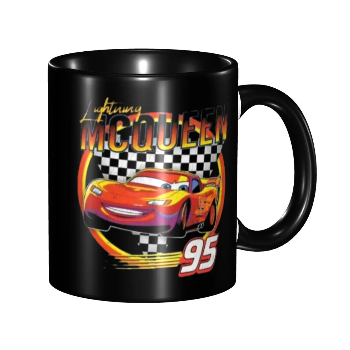 

Керамические кружки с мультяшным персонажем Молния Маккуин, сделанные своими руками, персонализированные кофейные чашки, креативный подарок